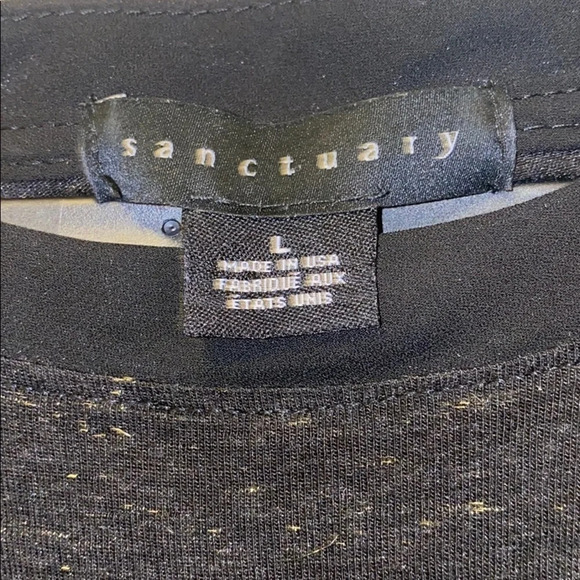 Sanctuary black high low short sleeve Top L - Picture 6 of 13